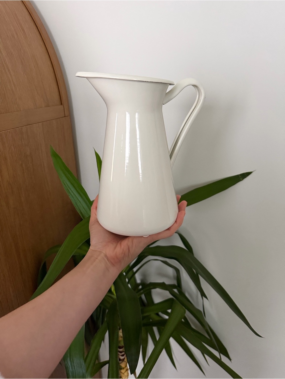 White Pitcher Vase - Picture 3 of 3
